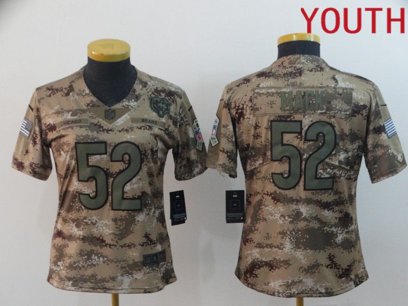 Youth Chicago Bears #52 Mack Camo Nike Olive Salute To Service Limited NFL Jersey->youth nfl jersey->Youth Jersey